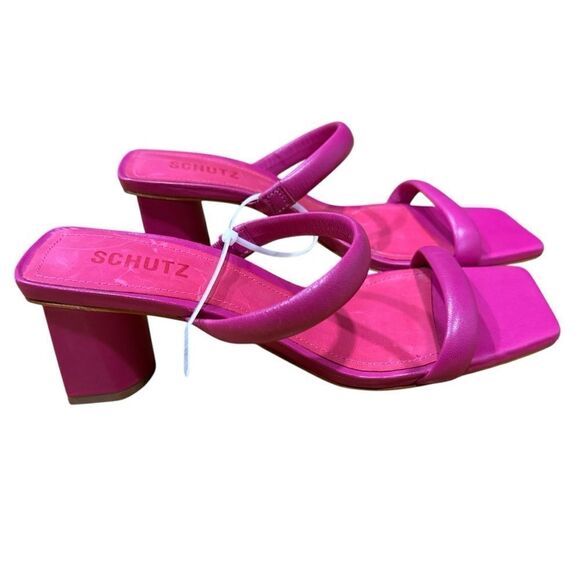 REVOLVE SCHUTZ ULLY Block Heel Sandal in Hot Pink NWOT - Picture 4 of 11